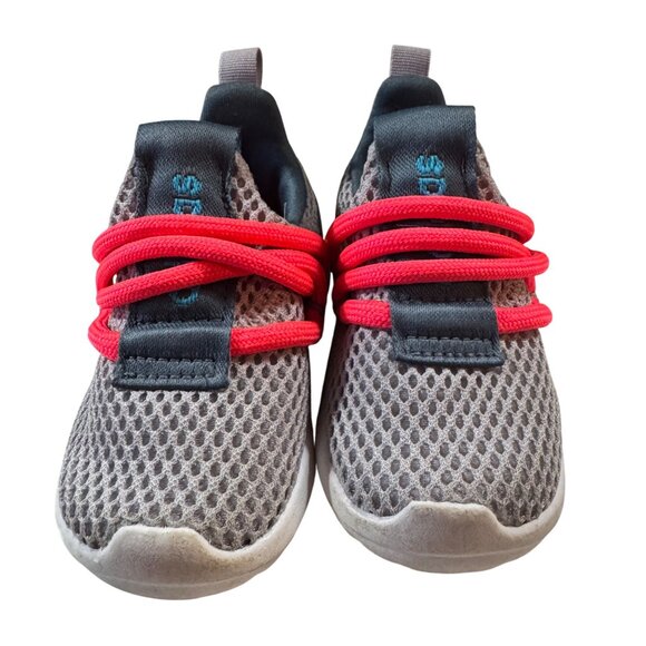 Adidas Kids Sneakers Size 4K Gray Mesh With Red‎ Laces - Picture 2 of 7